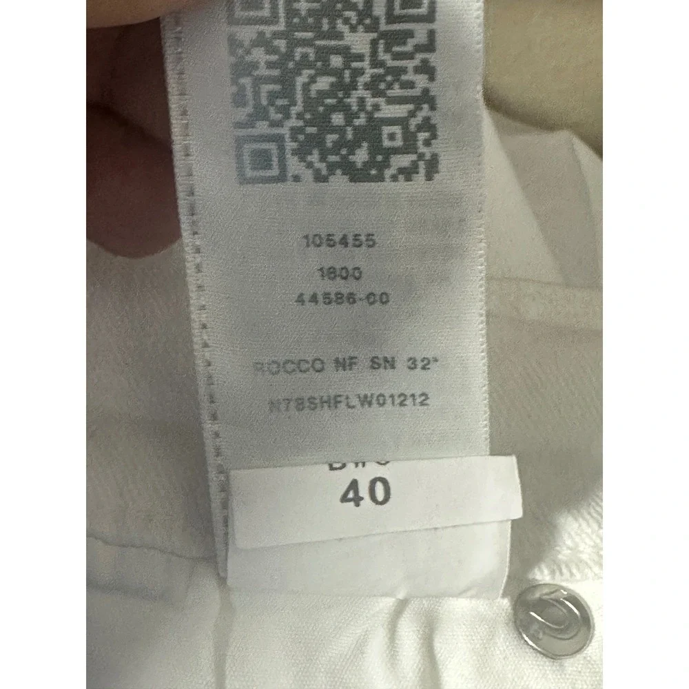 NWT True Religion Rocco Relaxed Skinny Jeans Mens 40x32‎ Optic White No Flap Y2K